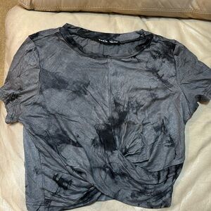 Black tie dye crop top